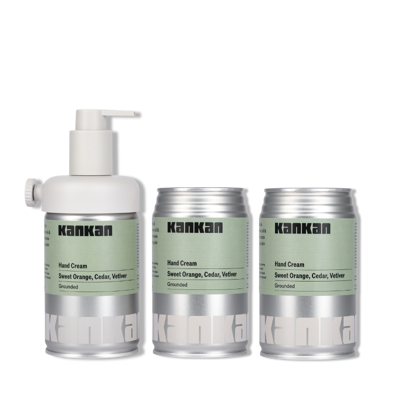 3 Pack Hand Cream Refills (Grounded) + 1 Pump