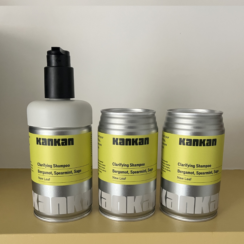 3 Pack Clarifying Shampoo Refills (New Leaf) + 1 Pump in BLACK